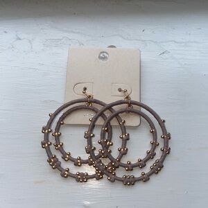 Elegant Gold and Brown Hoop Earrings